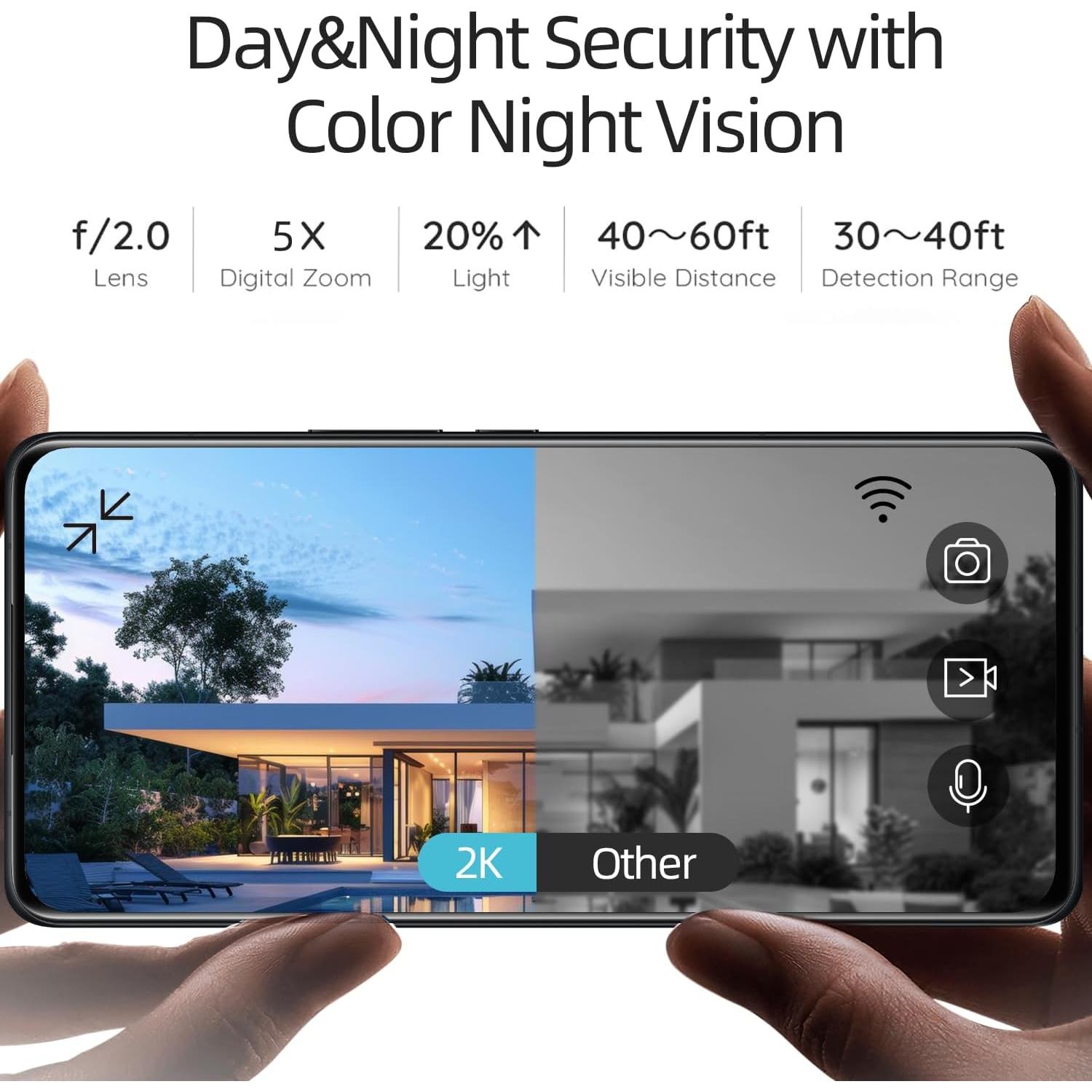 Cámara de Seguridad Inalámbrica Rraycom 2K con AI y Alexa
