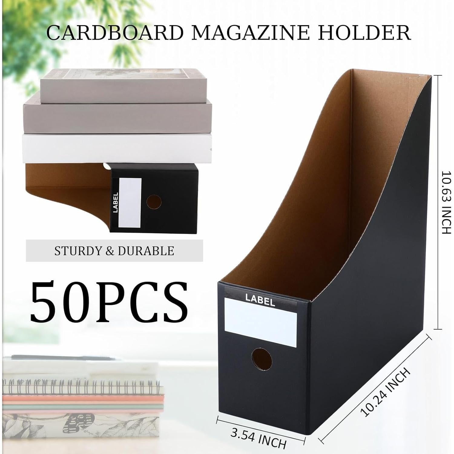 Organizador de Revistas Geyee 50 Piezas Cartón Negro