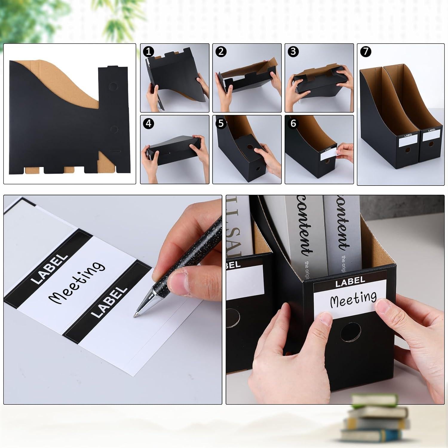 Organizador de Revistas Geyee 50 Piezas Cartón Negro