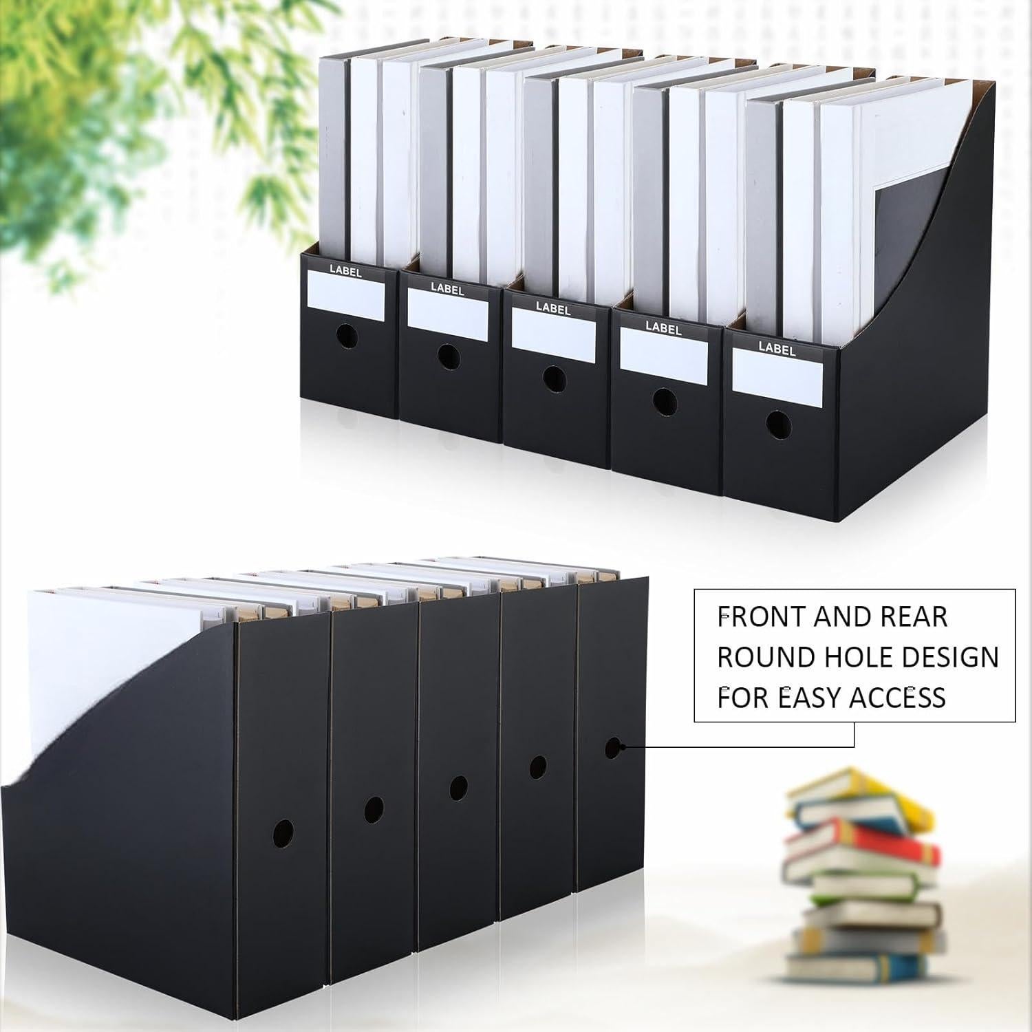 Organizador de Revistas Geyee 50 Piezas Cartón Negro