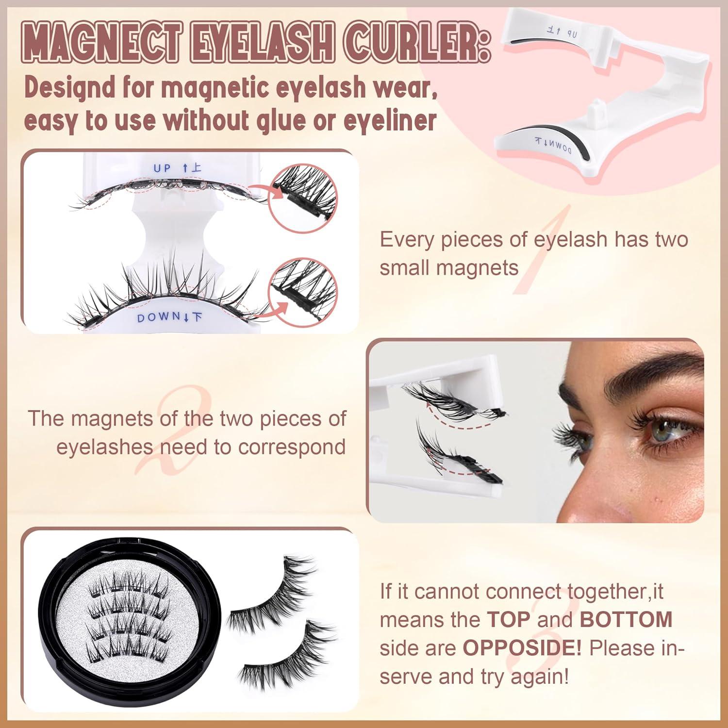 Pestañas Magnéticas Wiwoseo Naturales Reutilizables con Aplicador