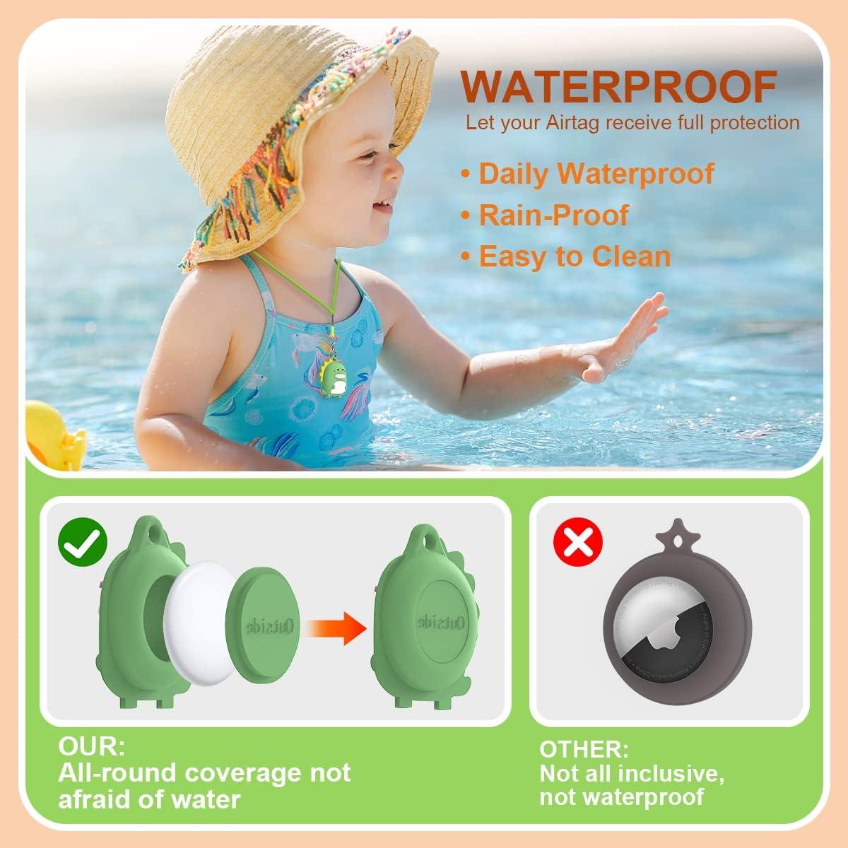 Funda de Silicona para AirTag BIQIRE - 2 en 1 Dinosaurios