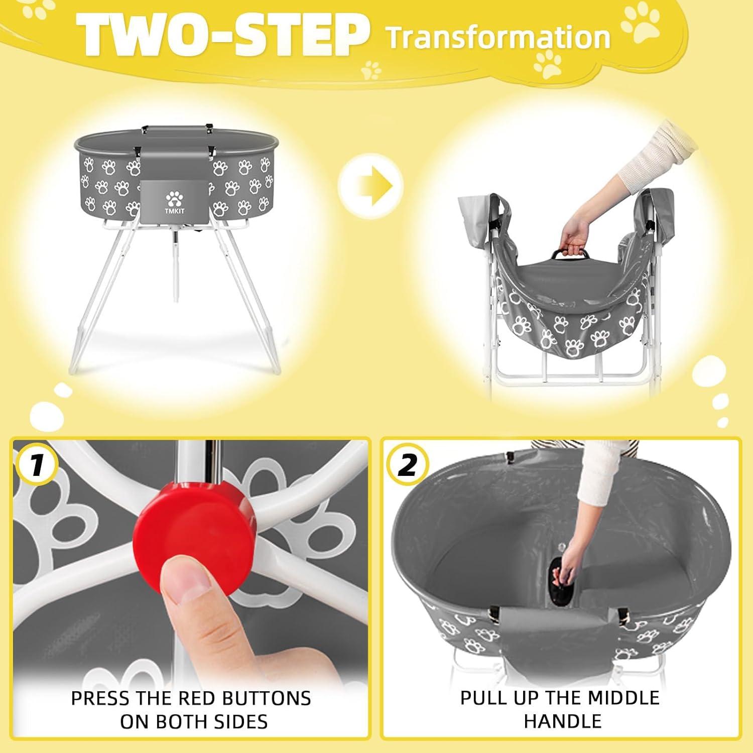 Bañera Elevada para Perros Tmkit 74.2x41.9x25.9 cm Plegable