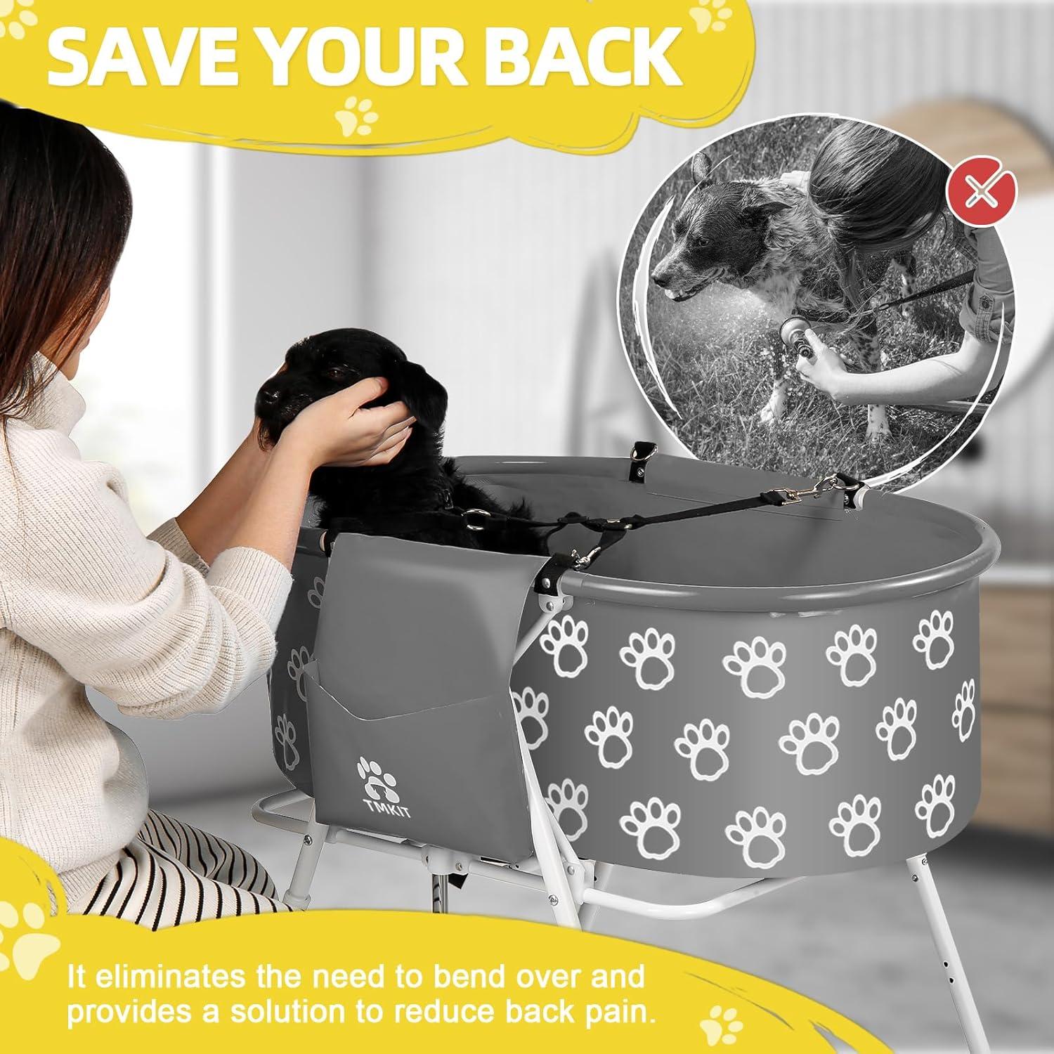 Bañera Elevada para Perros Tmkit 74.2x41.9x25.9 cm Plegable