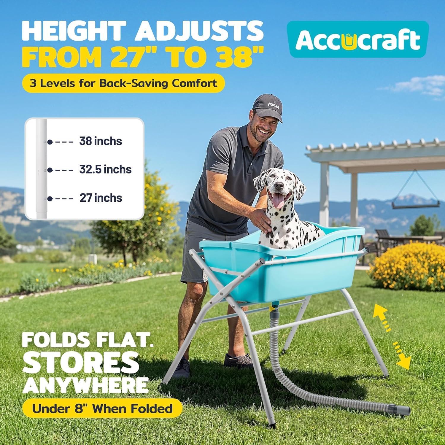 Bañera Elevada Plegable para Perros ACCUCRAFT 3 Niveles