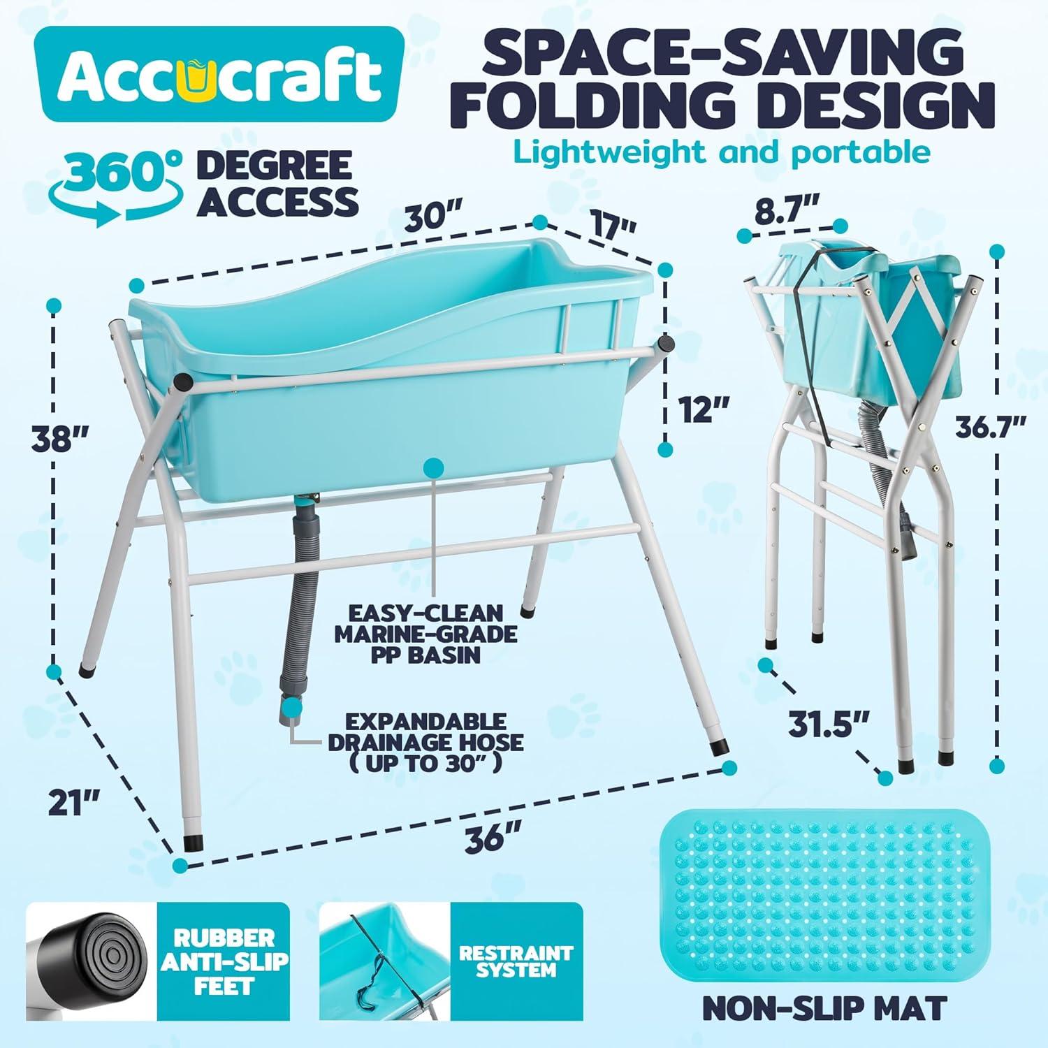 Bañera Elevada Plegable para Perros ACCUCRAFT 3 Niveles