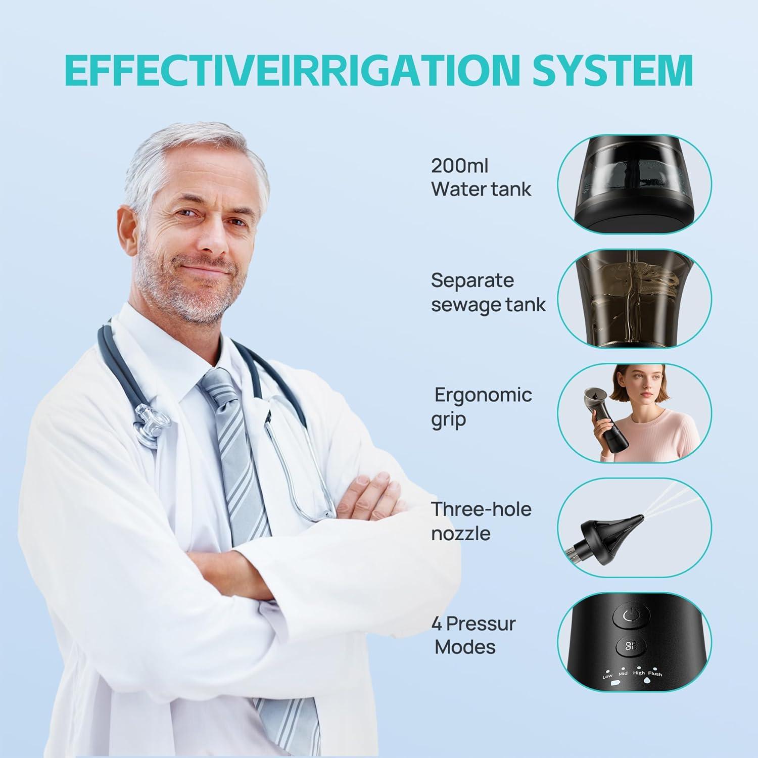 Limpiador de Oídos Eléctrico AMBIORA con 6 Boquillas y 4 Modos
