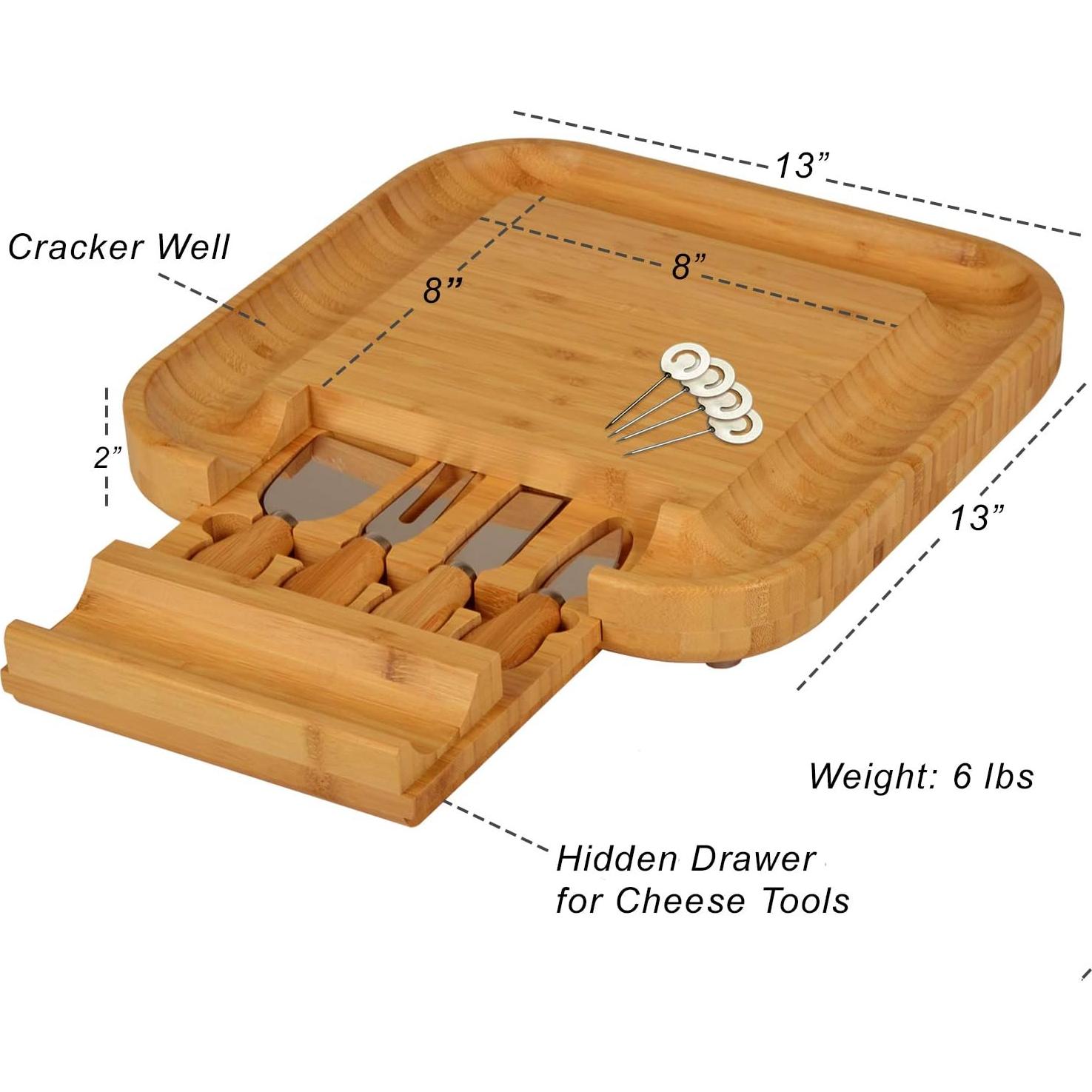 Tabla de Cortar de Bambú Personalizada Picnic en Ascot 33x33cm