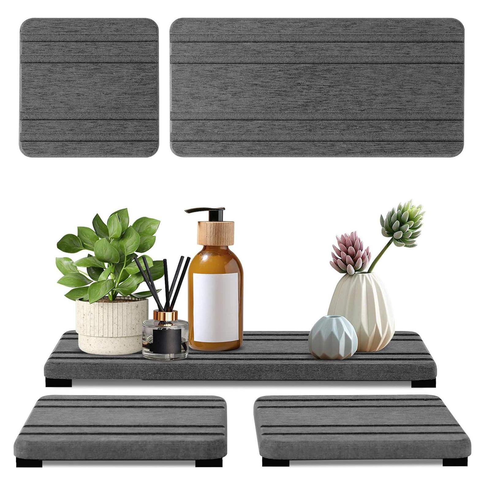 Juego de 3 Bandejas de Diatomita Absorbente Lyxel 21x10cm y 10x10cm