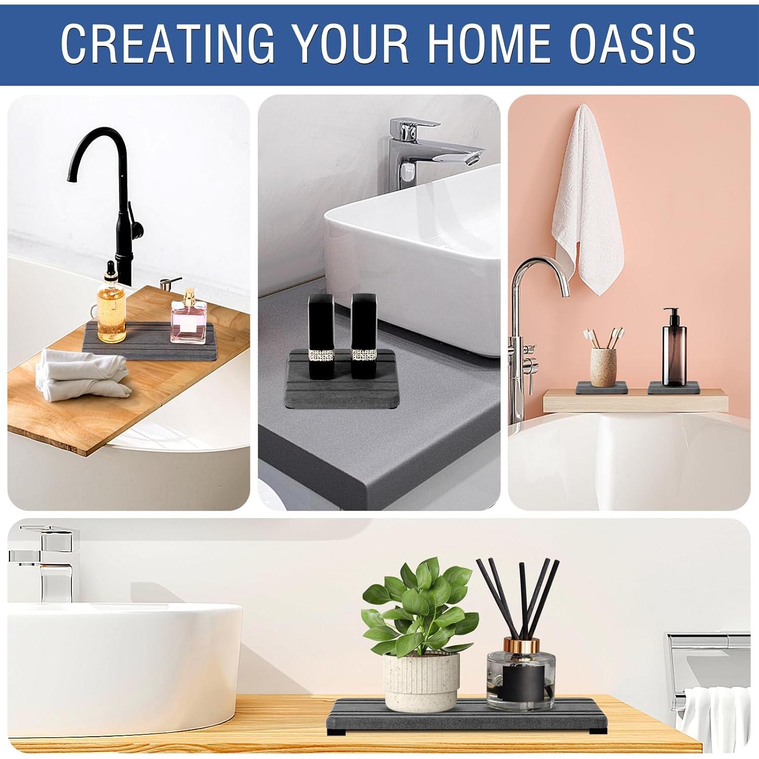 Juego de 3 Bandejas de Diatomita Absorbente Lyxel 21x10cm y 10x10cm