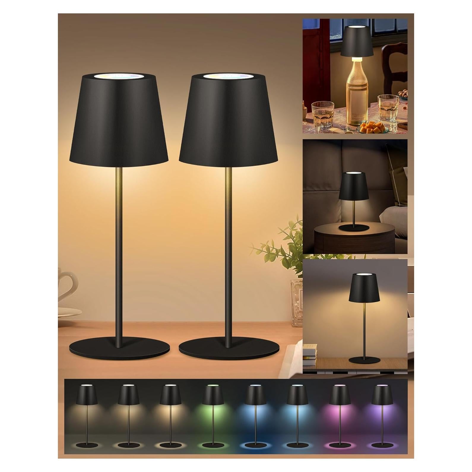 Lámpara de Mesa RGB Inalámbrica JCHPZR 2 Paquete 5000mAh