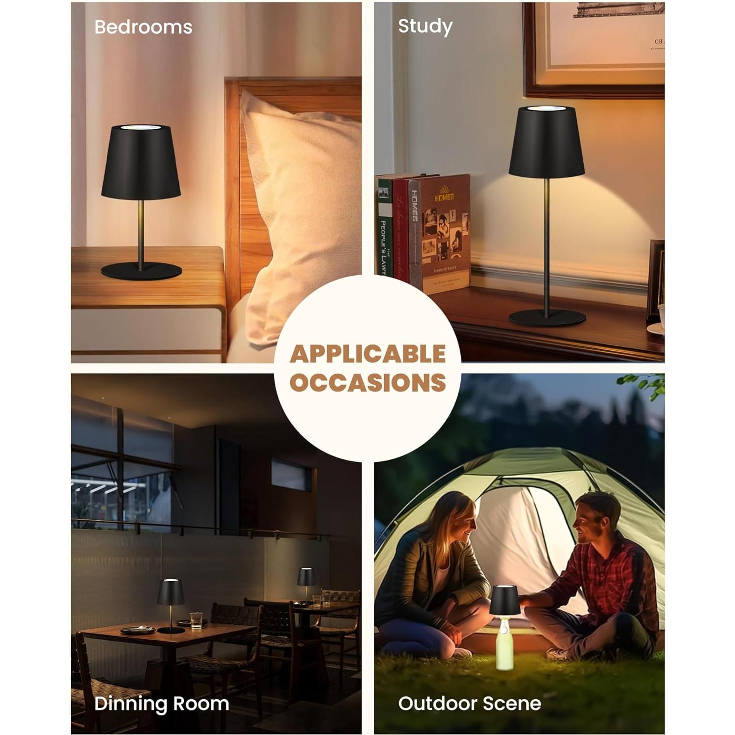 Lámpara de Mesa RGB Inalámbrica JCHPZR 2 Paquete 5000mAh