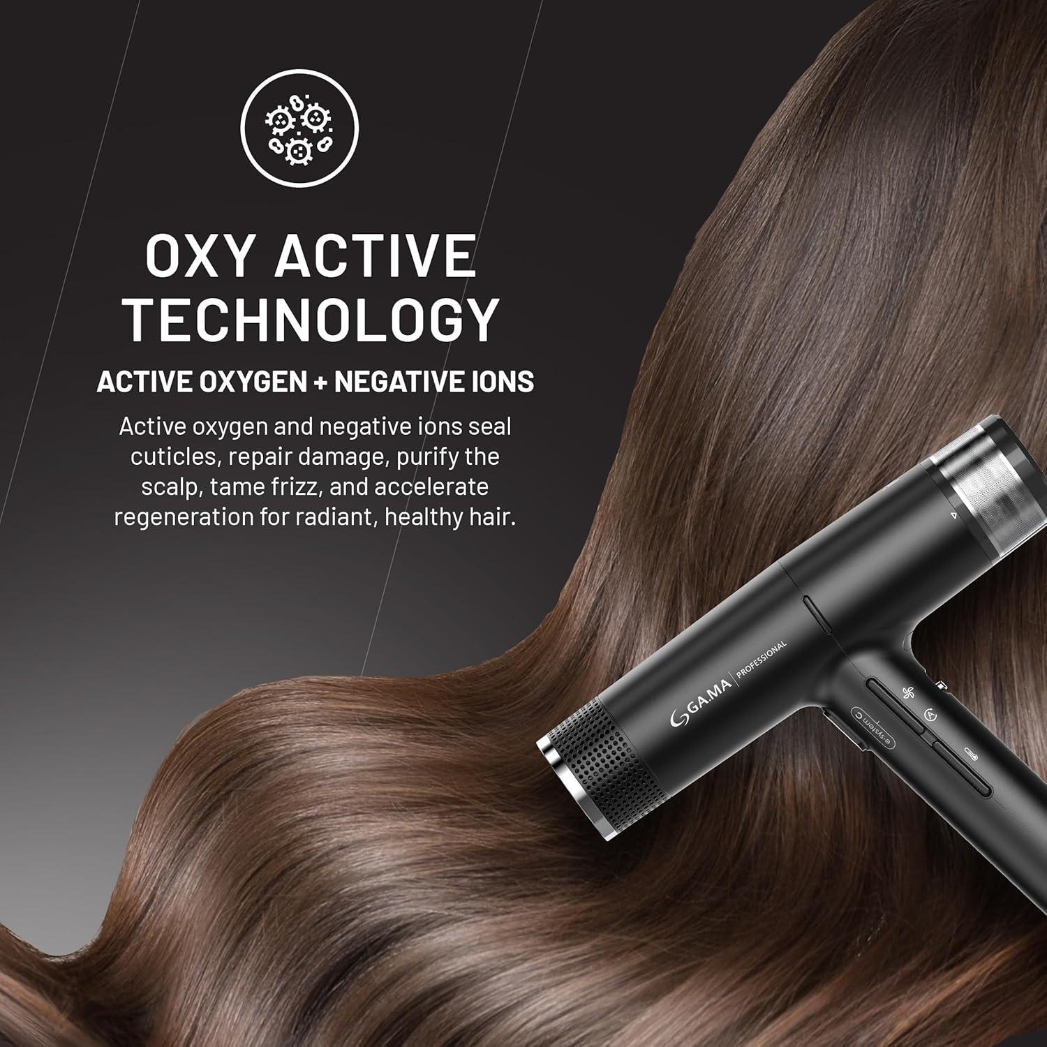 Secador de Pelo GA.MA iQ1 1600W Oxy Activa Negro