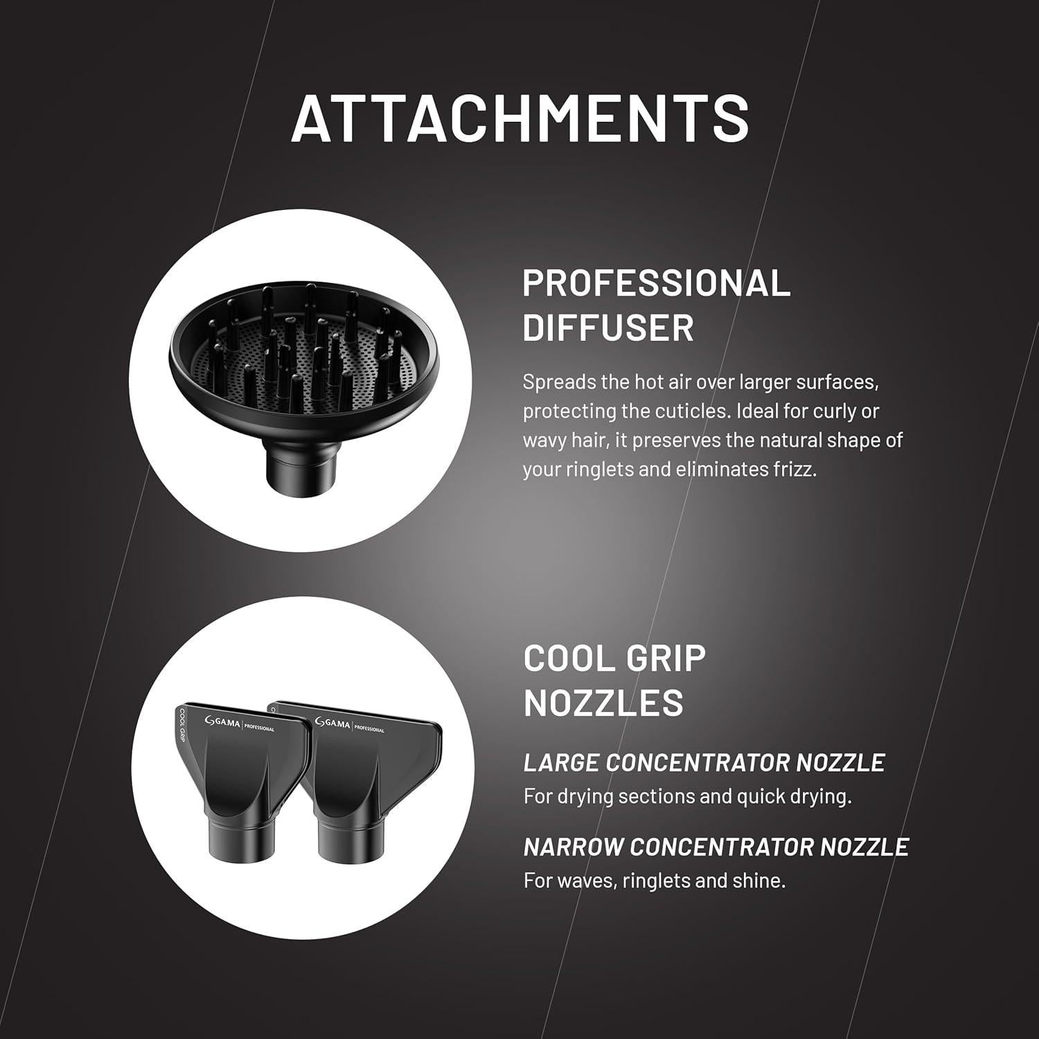 Secador de Pelo GA.MA iQ1 1600W Oxy Activa Negro