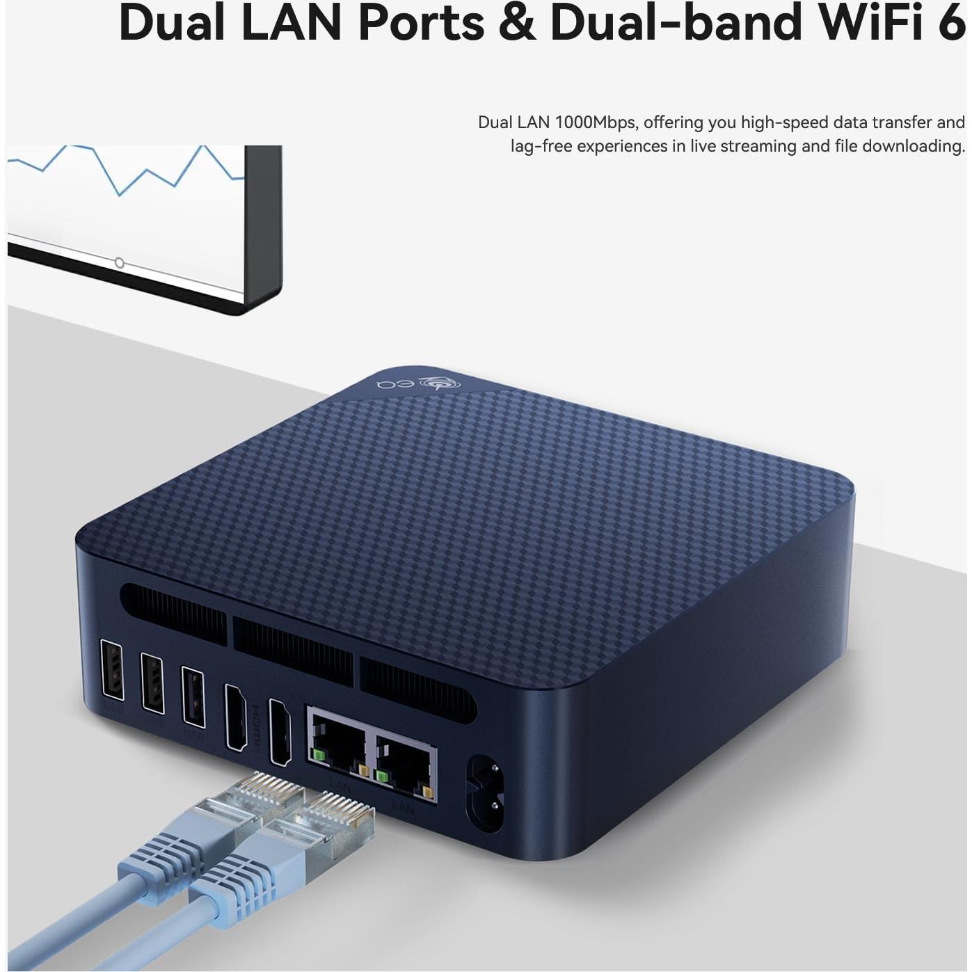 Mini PC Beelink EQ14, Intel N150, 16GB RAM, 500GB SSD, 4K