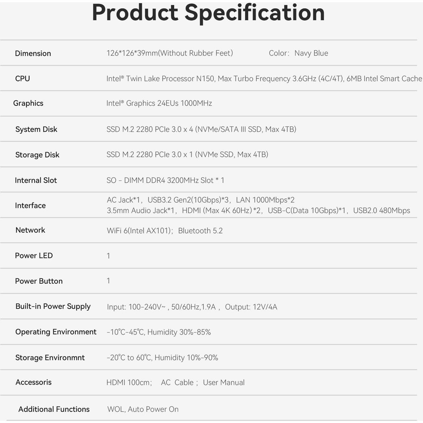 Mini PC Beelink EQ14, Intel N150, 16GB RAM, 500GB SSD, 4K