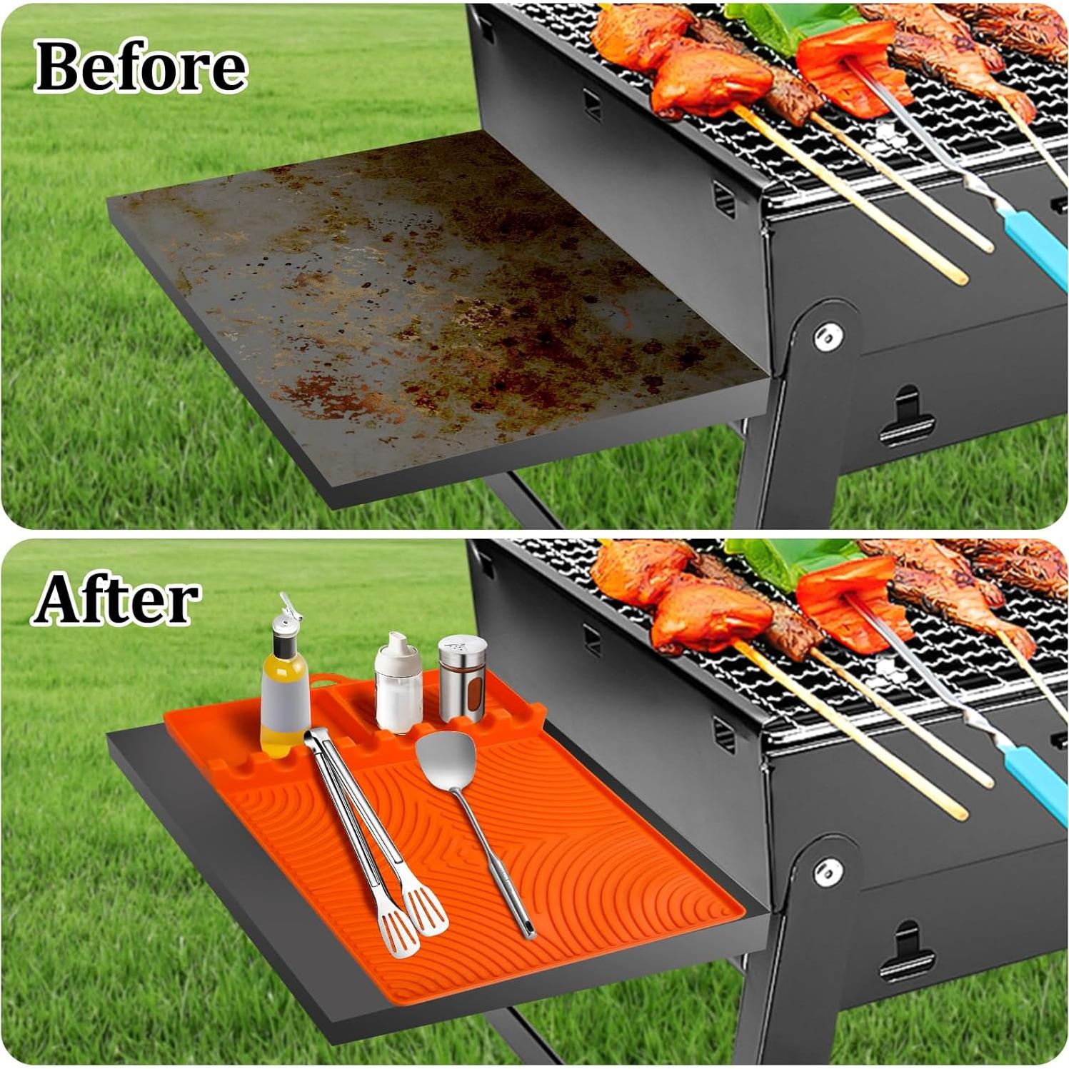 Alfombrilla de Silicona Naranja Muhotgs para Parrilla 28.4x39.9 cm