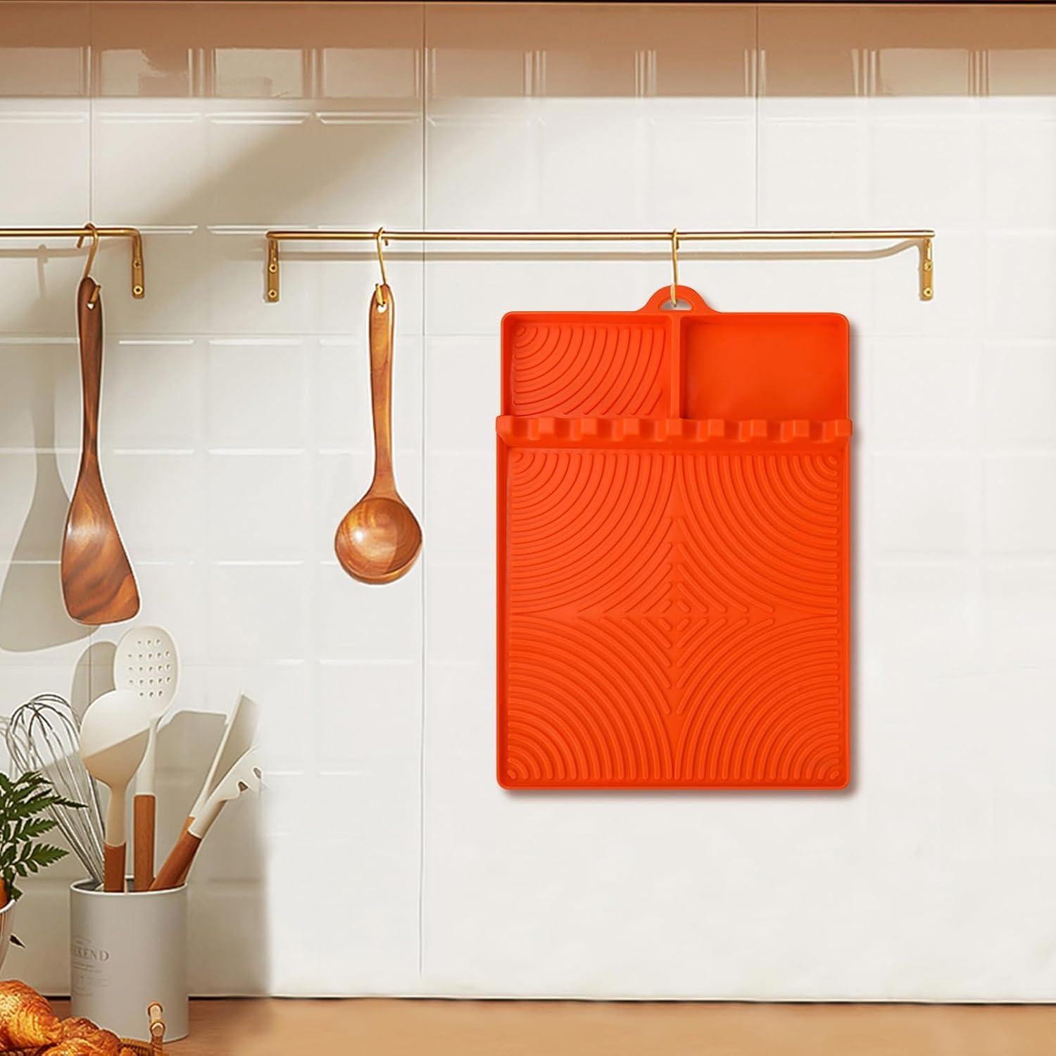 Alfombrilla de Silicona Naranja Muhotgs para Parrilla 28.4x39.9 cm