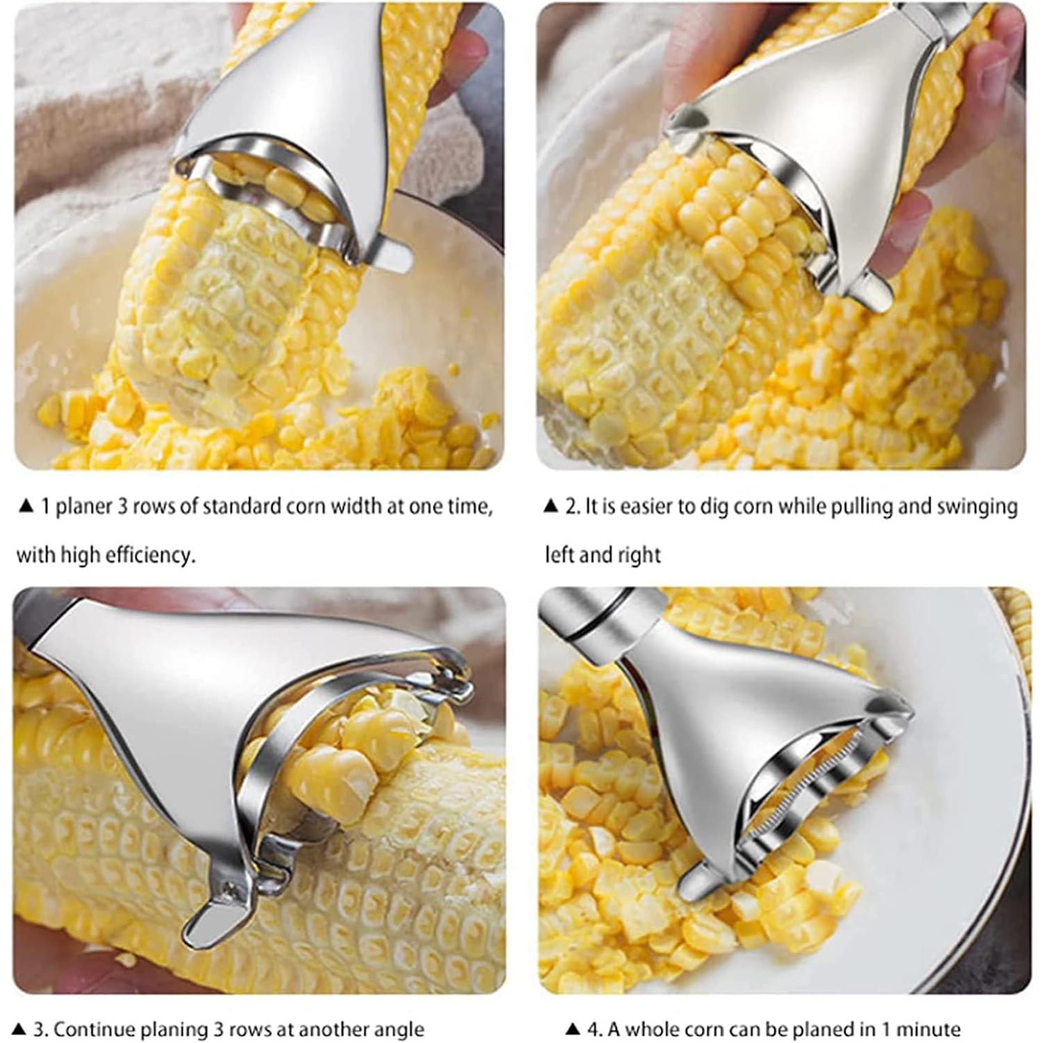 Pelador de Maíz Mágico BuerKeo 2 Pcs Acero Inoxidable