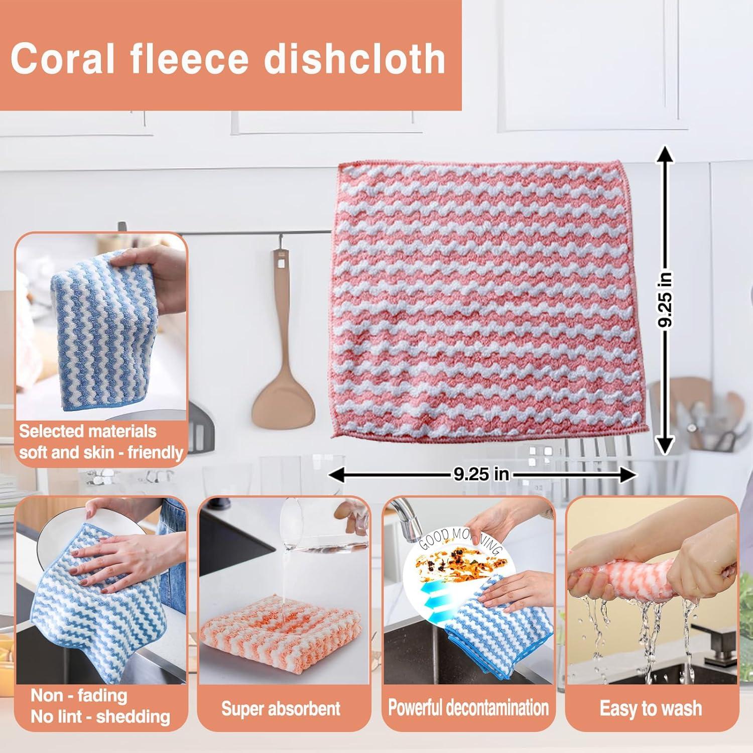 Juego de 10 Paños de Cocina Reutilizables XINARIO - Microfibra y Alambre