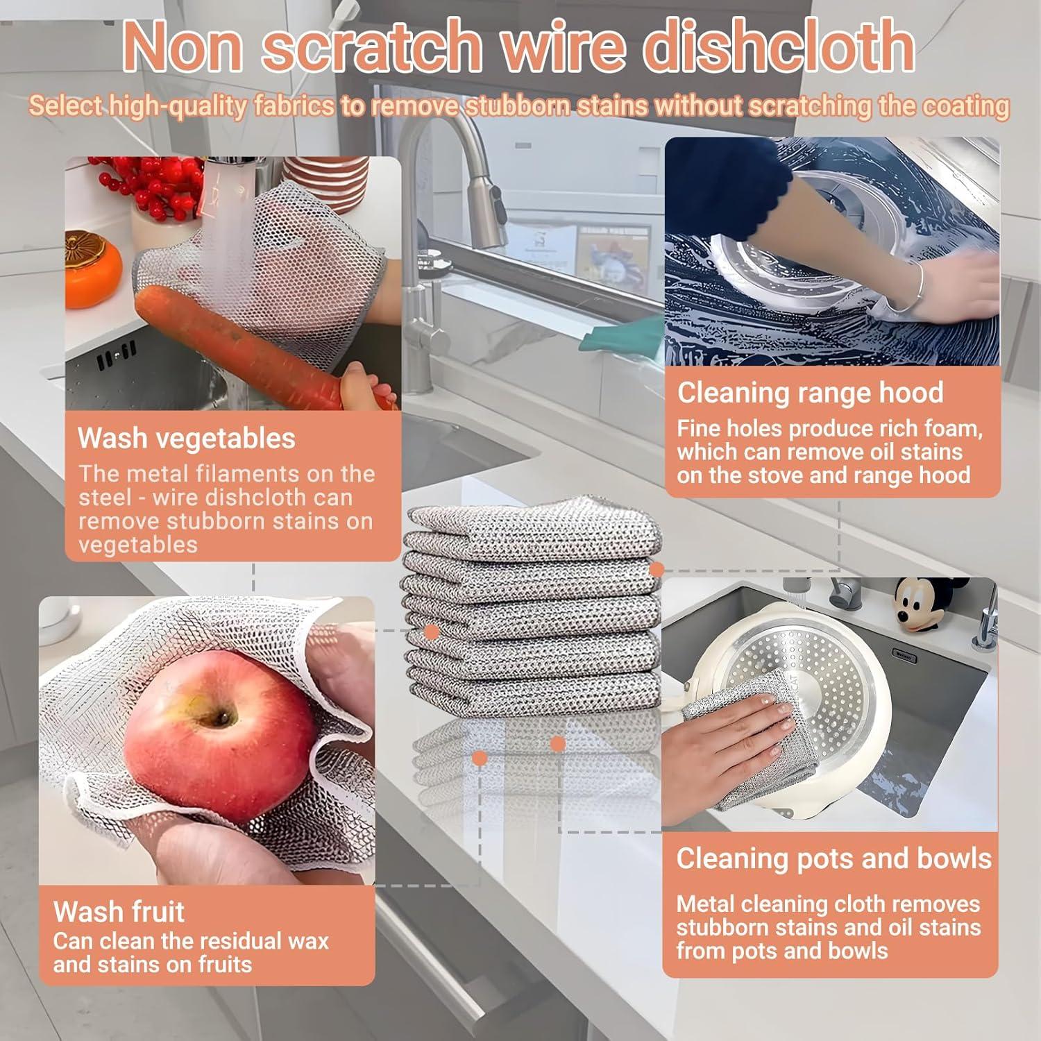 Juego de 10 Paños de Cocina Reutilizables XINARIO - Microfibra y Alambre