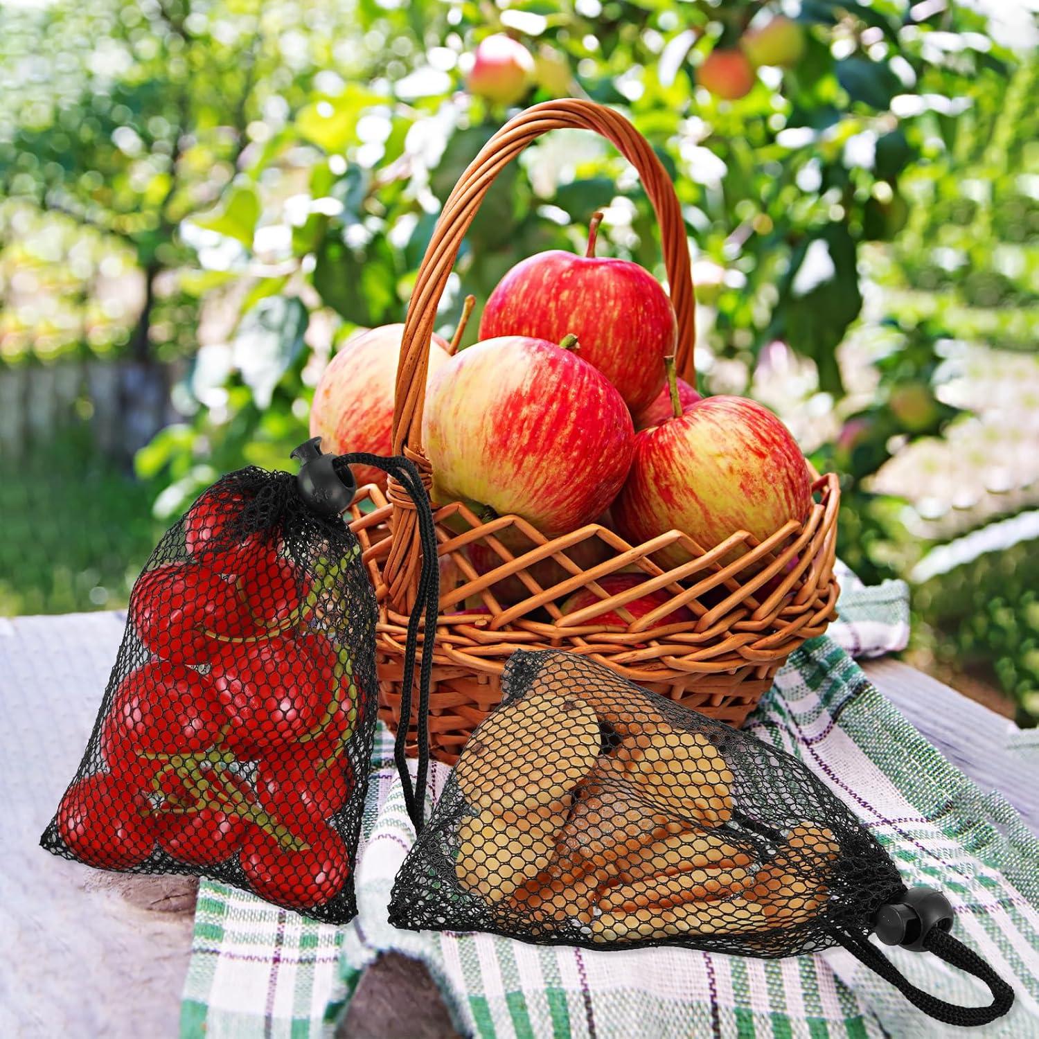 10 Bolsas de Malla Negra con Cierre de Cuerda 20x15 cm YUXIANLB