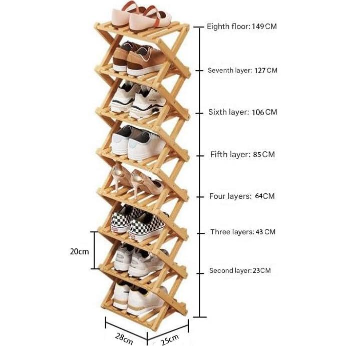 Estante para zapatos Magnitt plegable 8 capas colores primarios