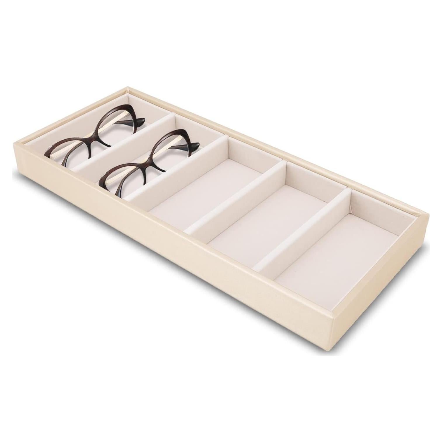 Bandeja Organizadora de Gafas HERCHR 5 Compartimentos Terciopelo
