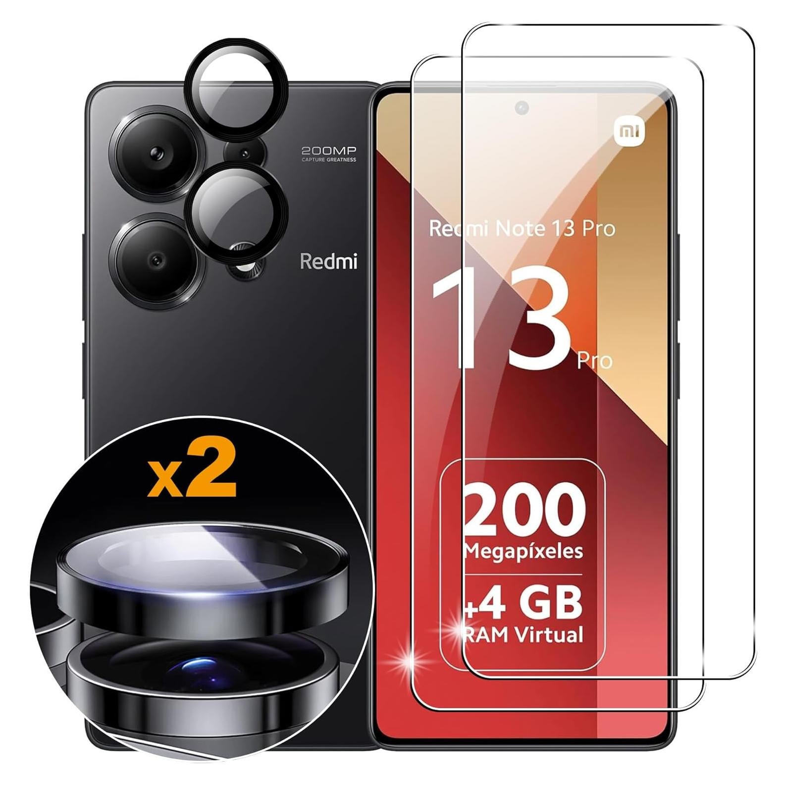 Protector de Pantalla Vidrio Templado Suttkue para Redmi Note 13 Pro 4G 9H