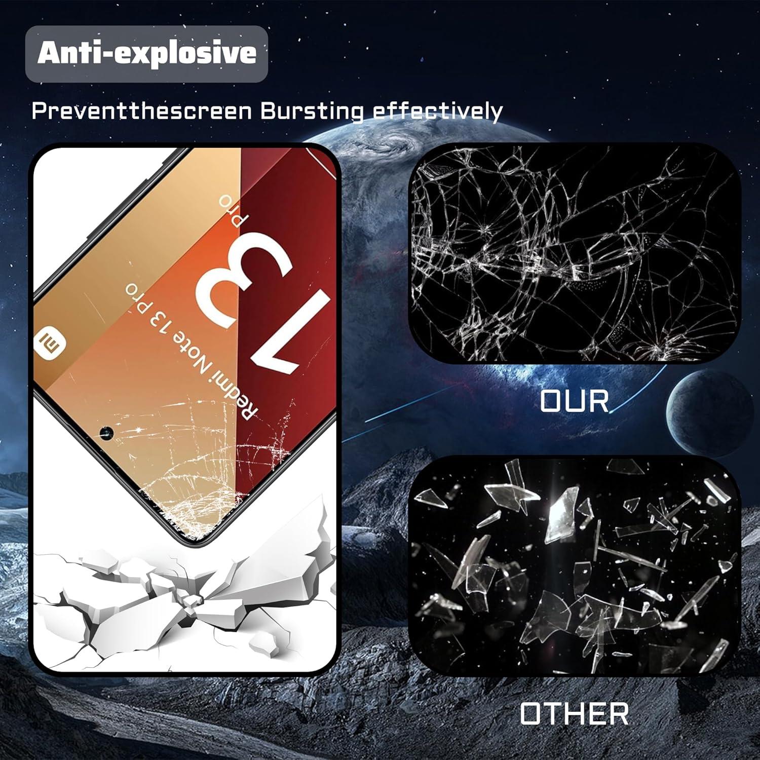 Protector de Pantalla Vidrio Templado Suttkue para Redmi Note 13 Pro 4G 9H