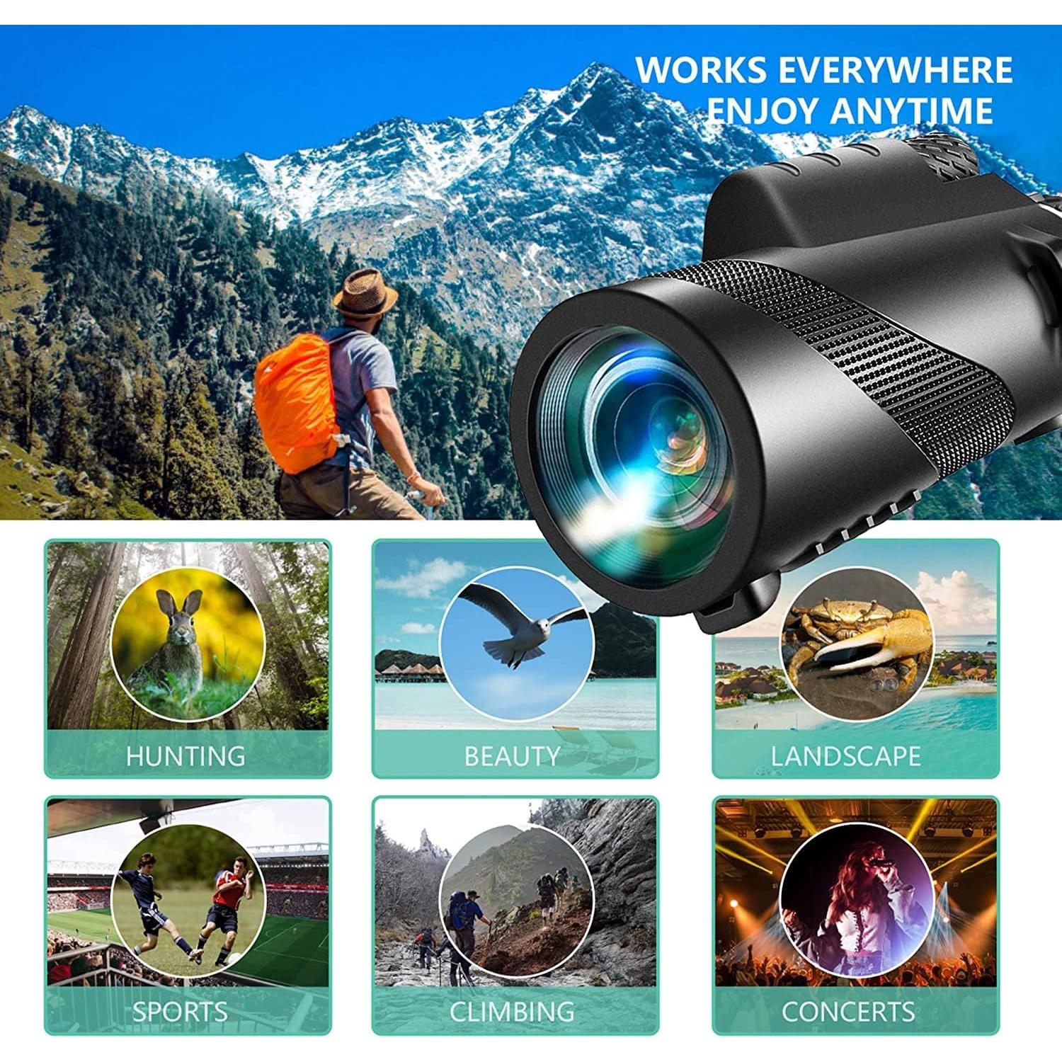 Monocular 80x100 PhysioPhyx HD para Smartphone - Alta Potencia