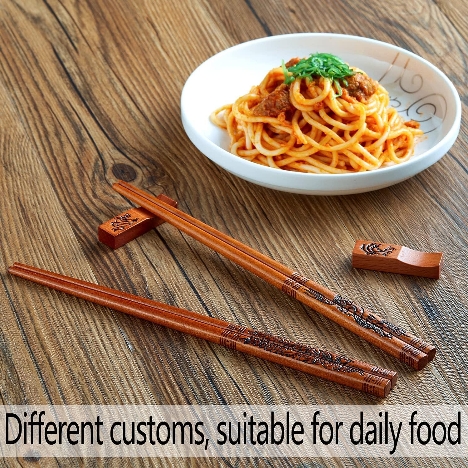 Palillos Reutilizables de Madera KAHACIYO - 2 Pares 23.5 cm