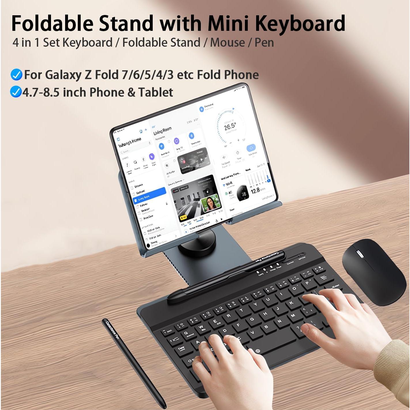 Teclado Mini Bluetooth Voppton con Soporte Plegable Z Fold