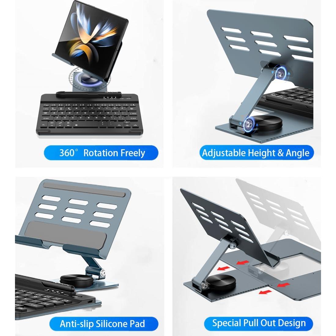 Teclado Mini Bluetooth Voppton con Soporte Plegable Z Fold