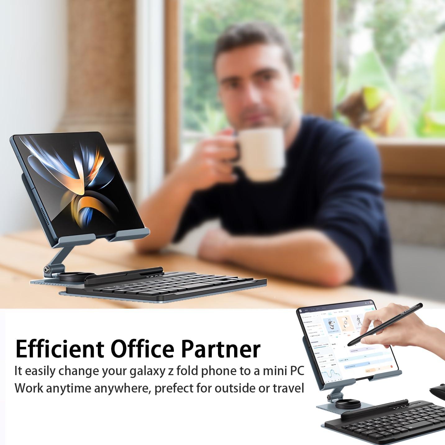 Teclado Mini Bluetooth Voppton con Soporte Plegable Z Fold