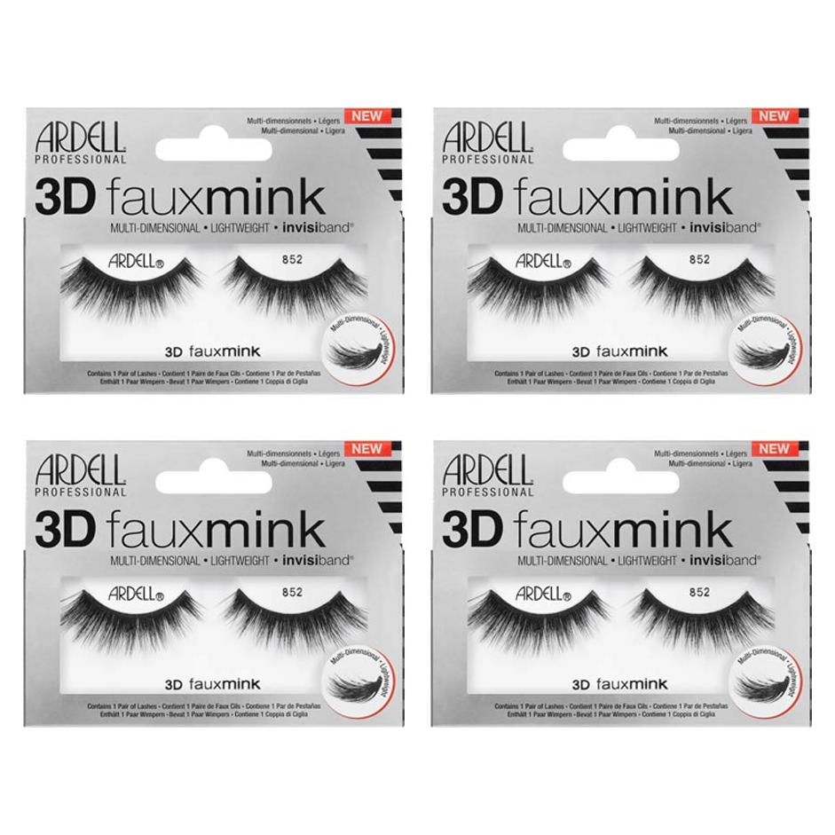 Pestañas Postizas Ardell 3D Sintéticas 852 - 4 Pares Reutilizables