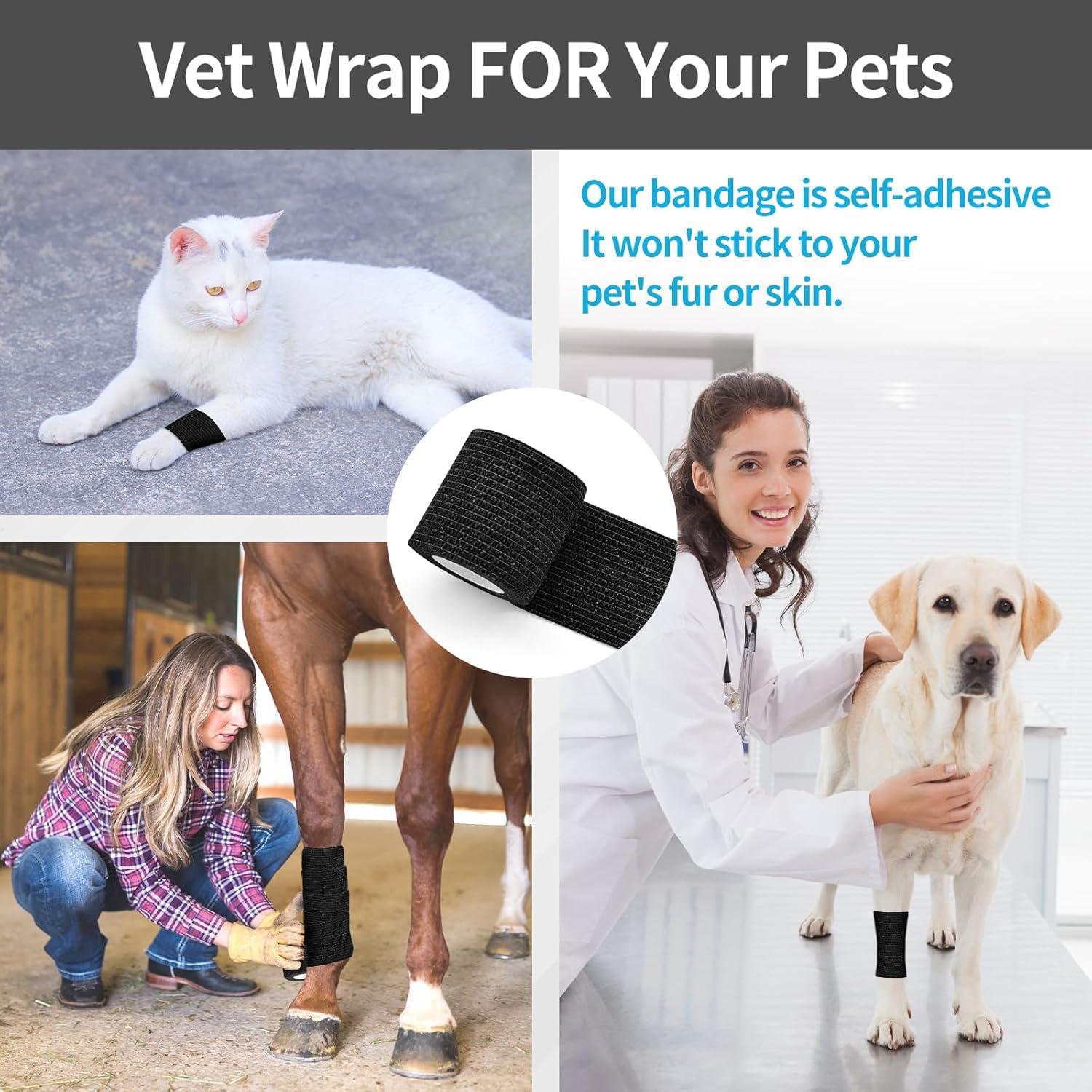 12 Rollos Venda Cohesiva Negra 5.08 cm x 4.57 m Kreyfer