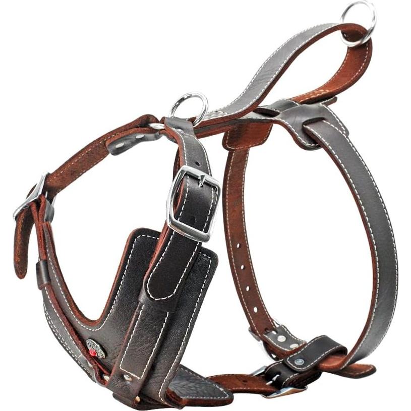 Arnés de Cuero Happierpet Ajustable para Perros Medianos