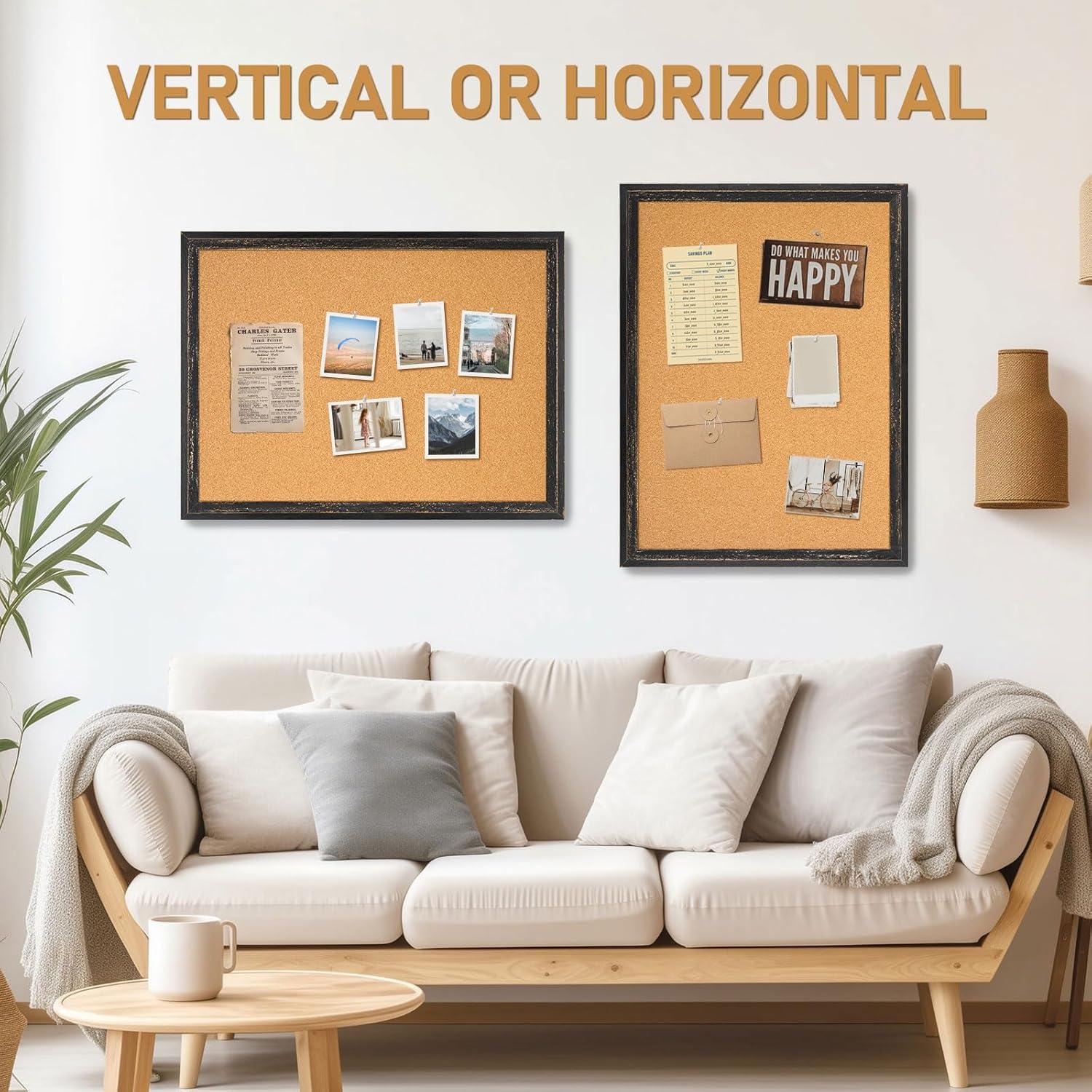 Tablero de Corcho Dollar Boss 61x46 cm Negro con Marco de Madera