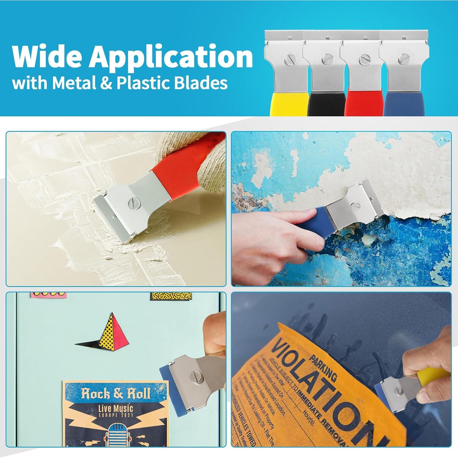 Juego de 2 Raspadores Rechabite con 20 Cuchillas de Metal y Plástico