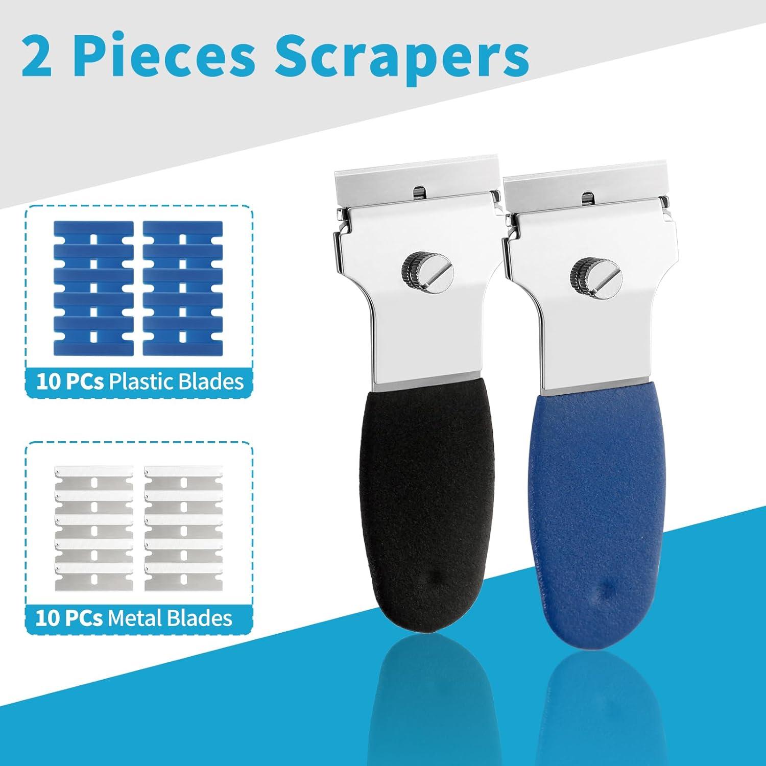 Juego de 2 Raspadores Rechabite con 20 Cuchillas de Metal y Plástico