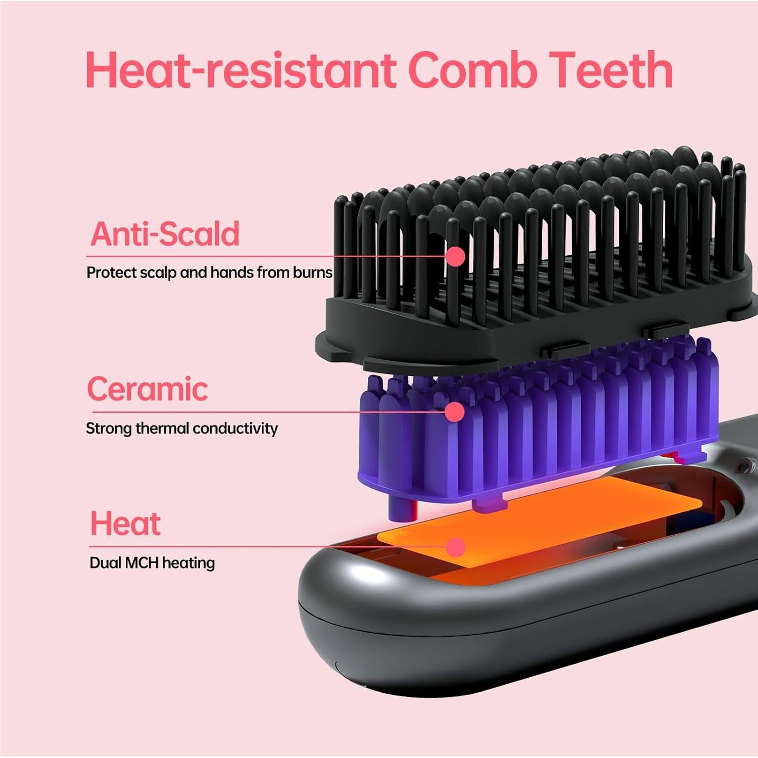 Cepillo Alisador Inalámbrico Hahahope 9600mAh 9 Temperaturas