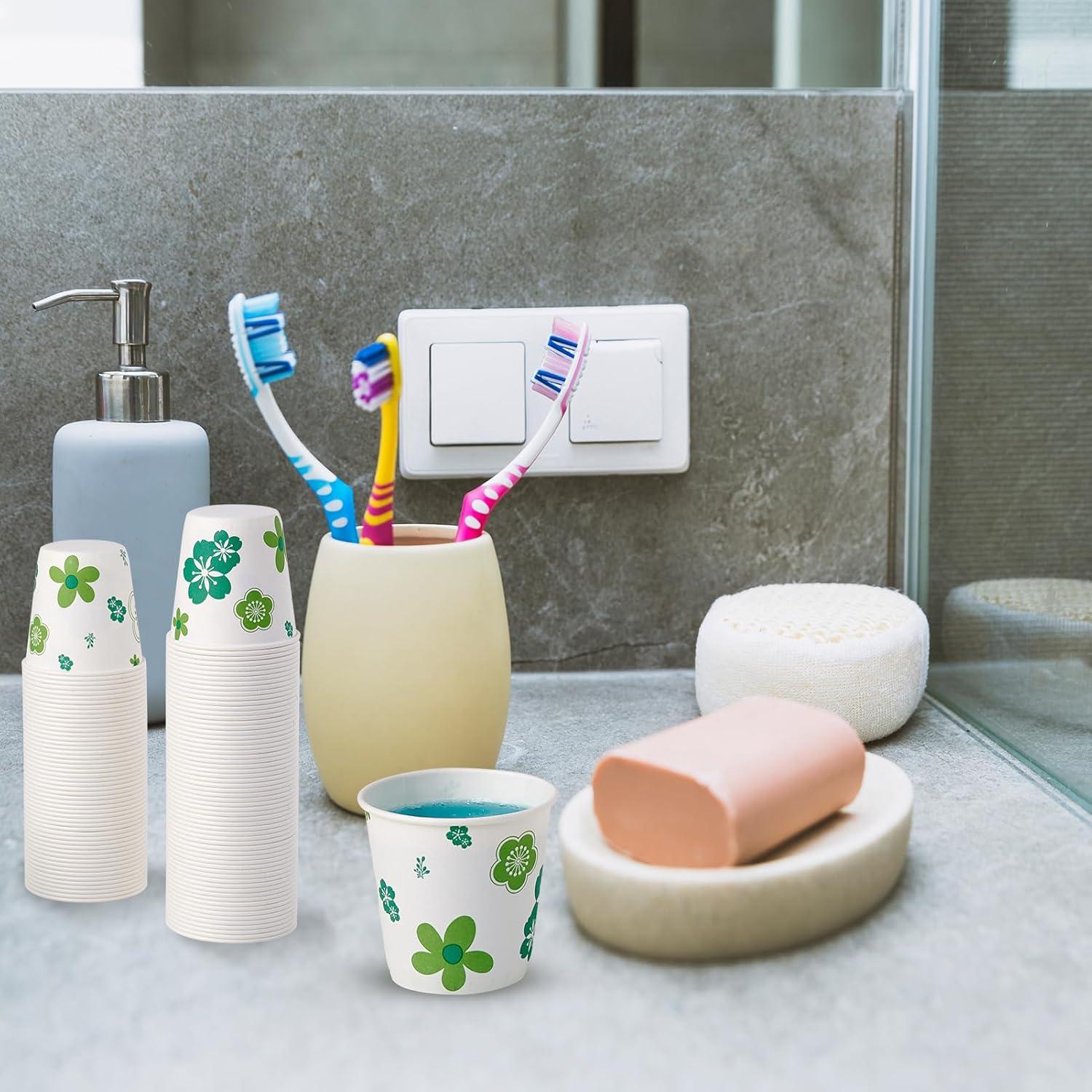 600 Vasos de Papel JOLLY PARTY 3oz Desechables Floral Verde