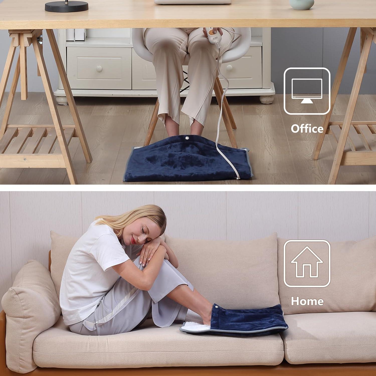 Calentador de pies eléctrico Gintao 56x51 cm azul con 3 temperaturas