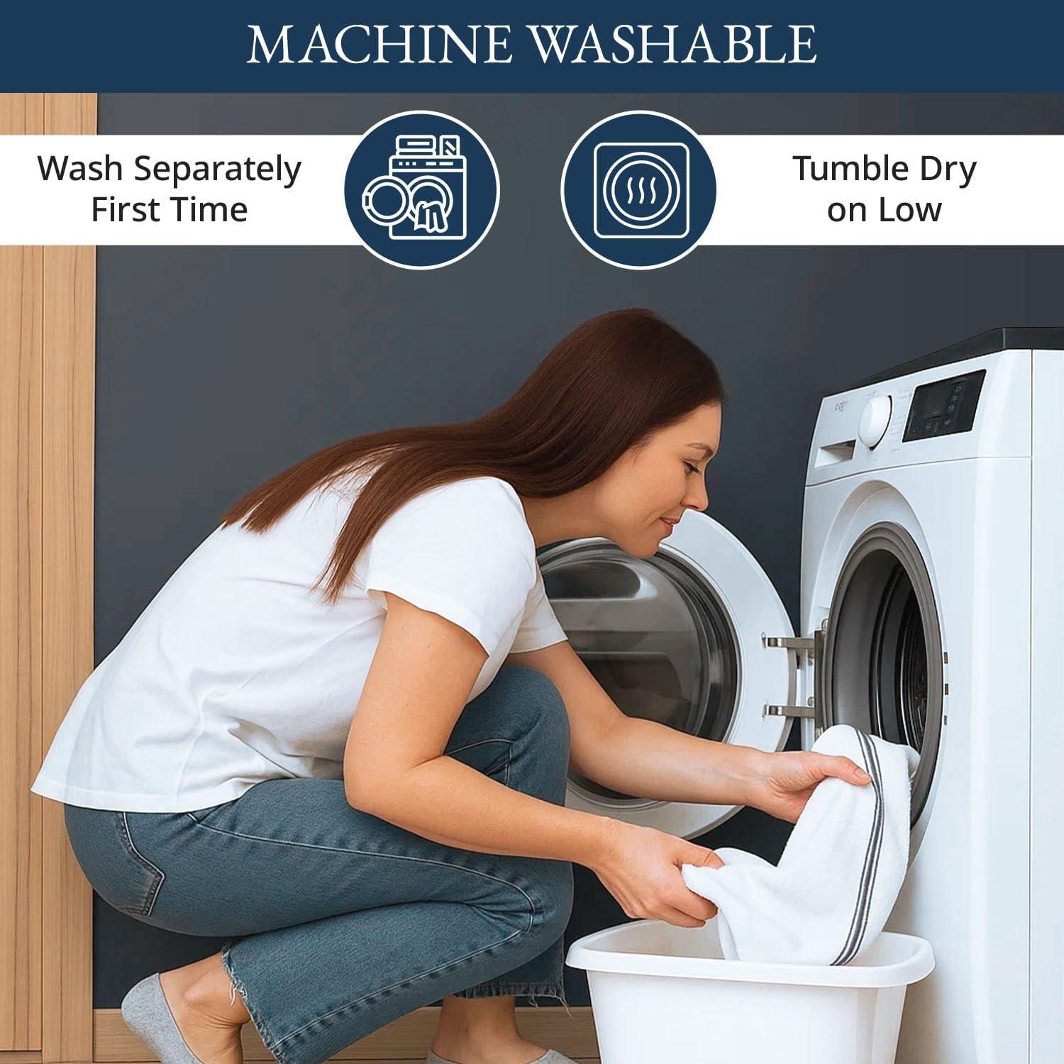 Toallas de Mano LANE LINEN 100% Algodón 12 Piezas Raya Gris