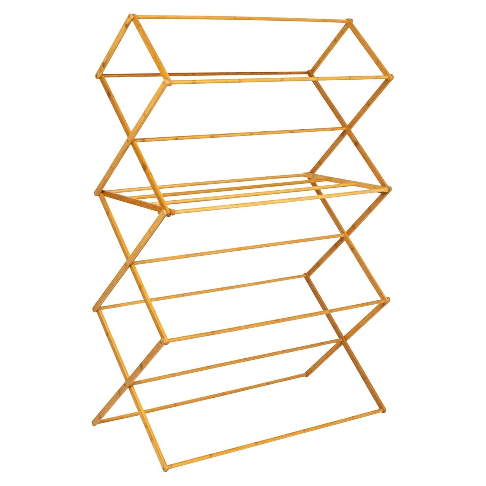 Soporte Plegable para Secar Ropa Bambú Household Essentials 7.62m