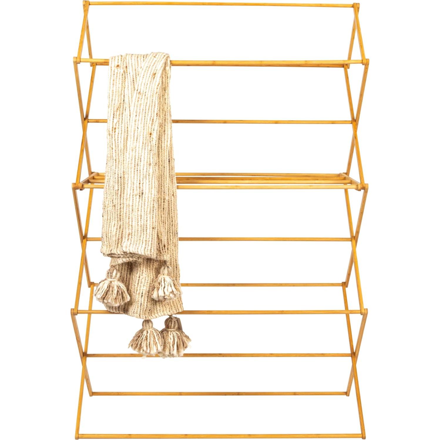 Soporte Plegable para Secar Ropa Bambú Household Essentials 7.62m