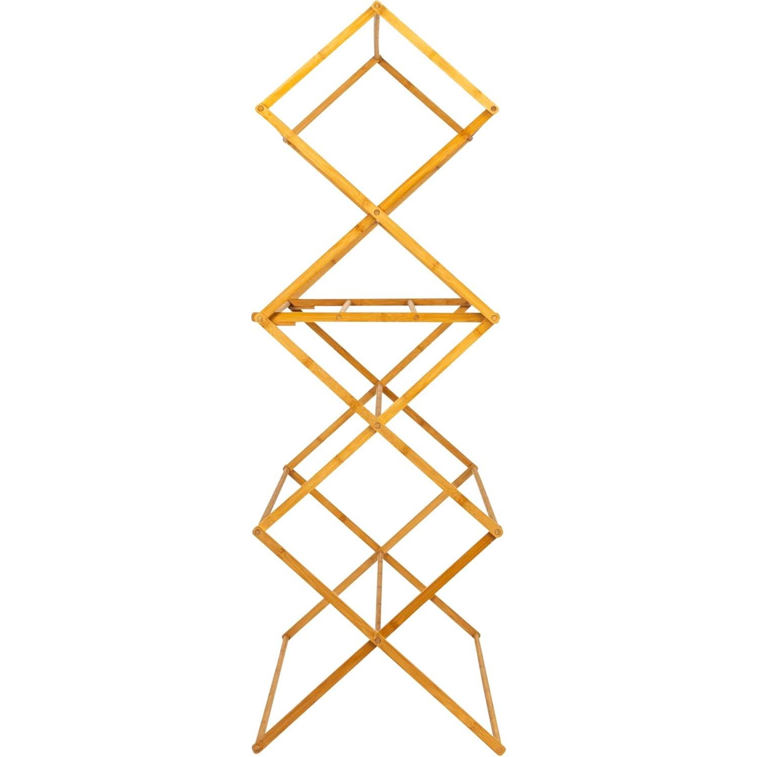 Soporte Plegable para Secar Ropa Bambú Household Essentials 7.62m