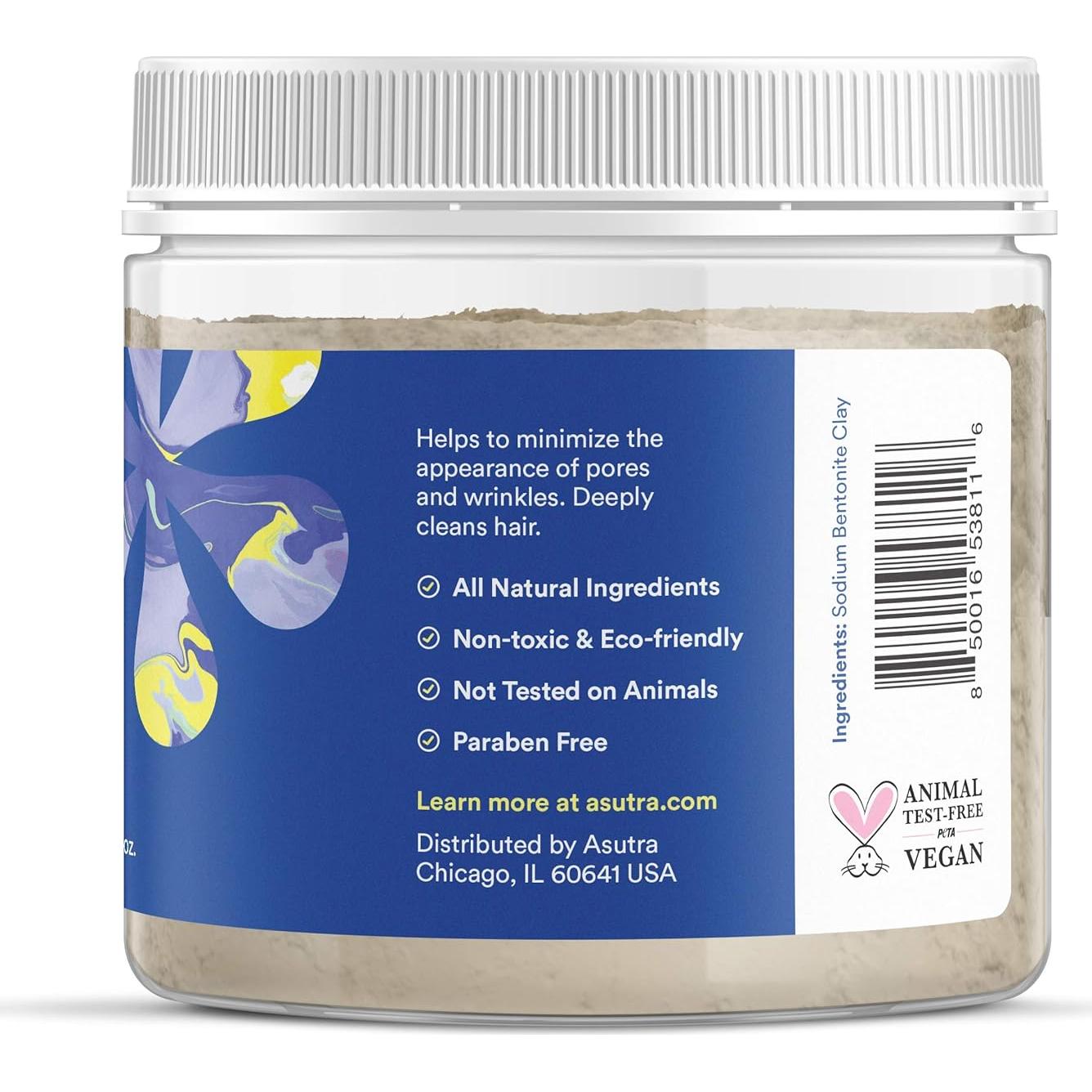 Mascarilla de Arcilla Curativa ASUTRA 0.45 kg - Anti-Acné y Anti-Envejecimiento