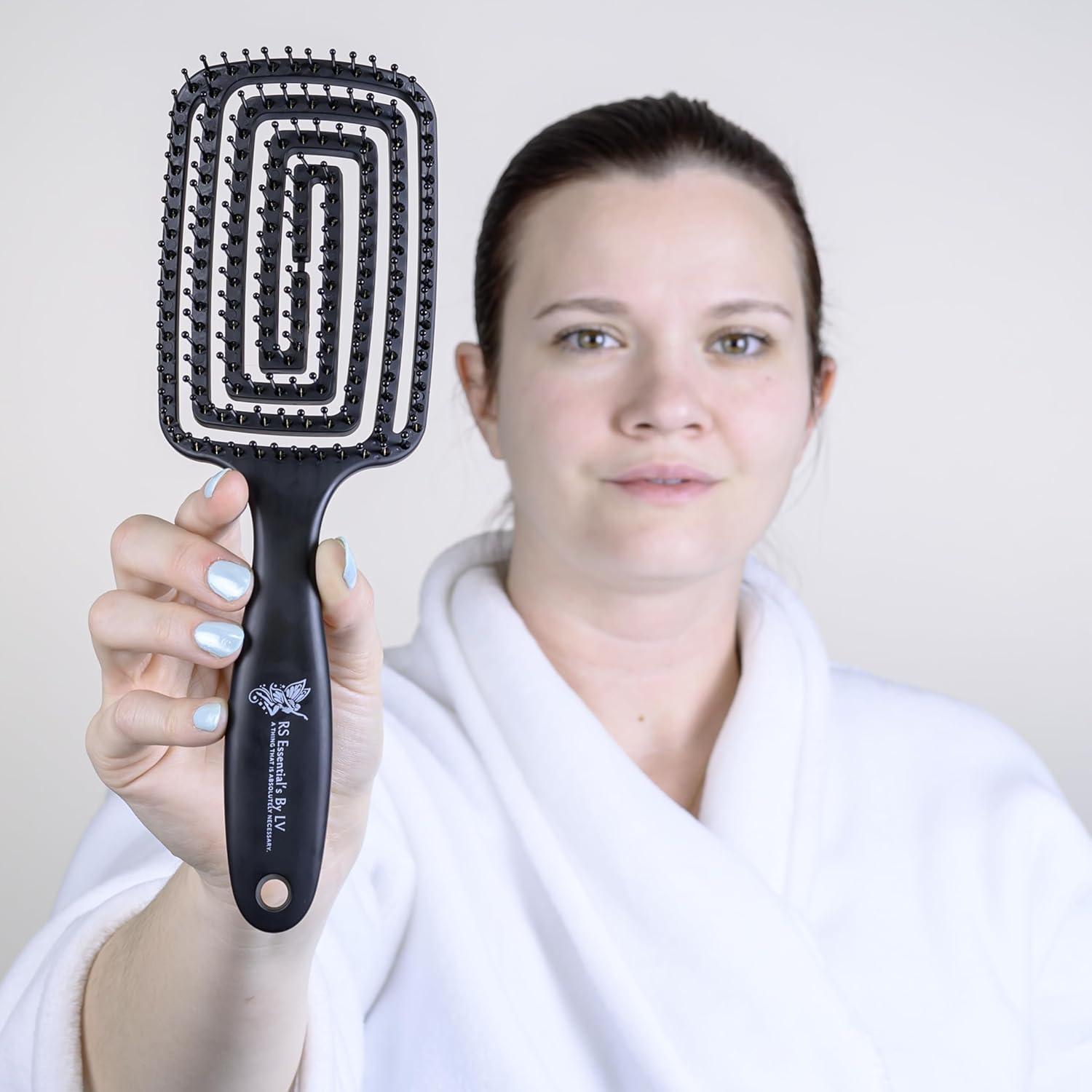 Cepillo Desenredante RS Essential's Negro 25x8cm para Cabello